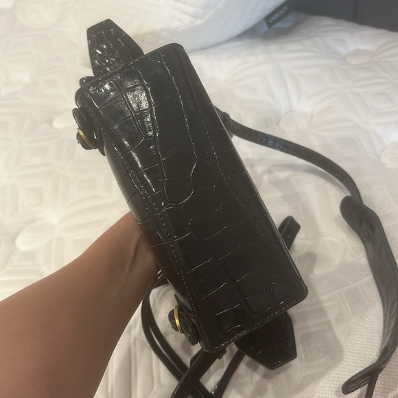 Balenciaga Black Croc-Embossed Neo Classic Nano city crossbody - Picture 9 of 10